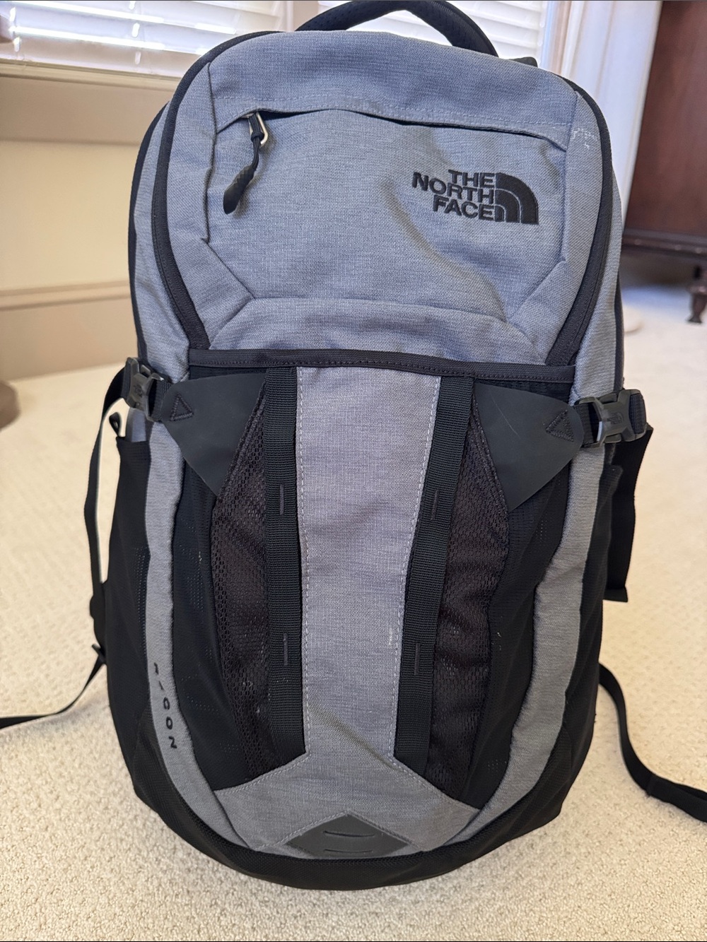 The North Face Gray and Black Backpack